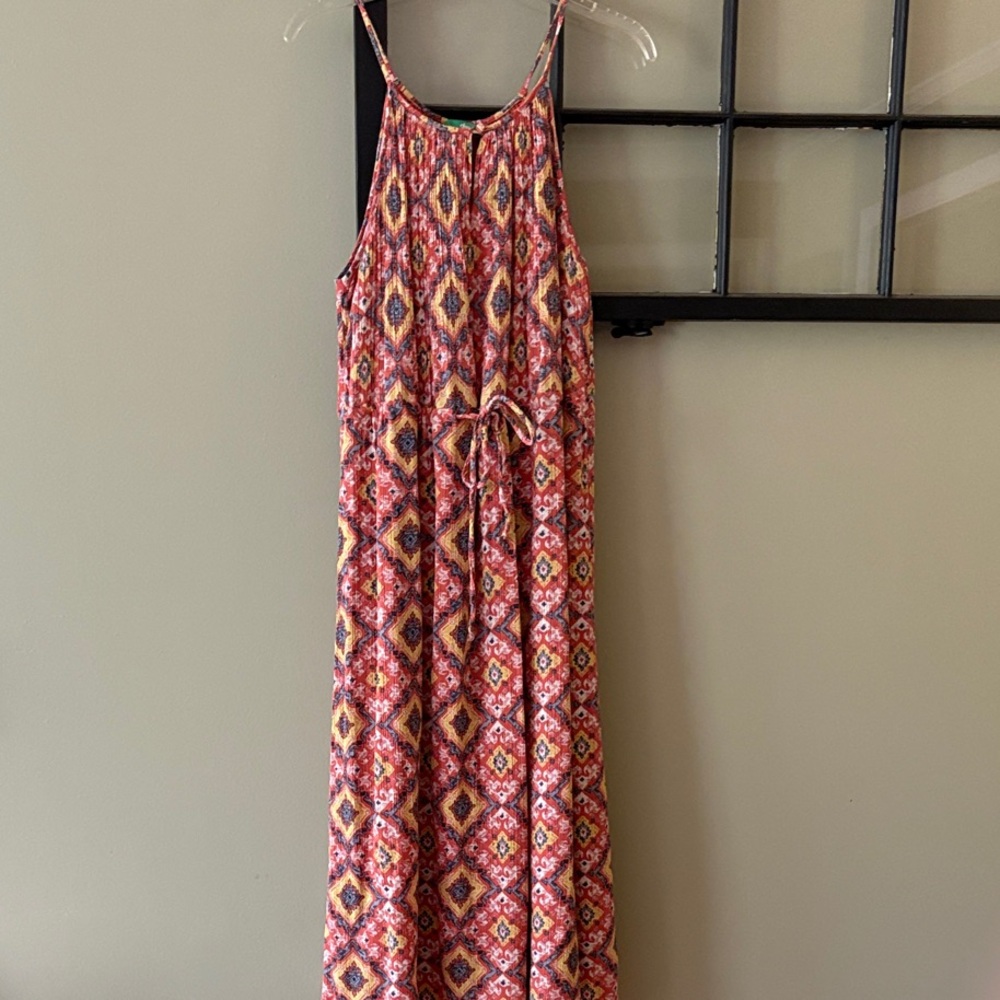 dip Multicolor Geometric Print Maxi Dress - Red, Yellow, Blue